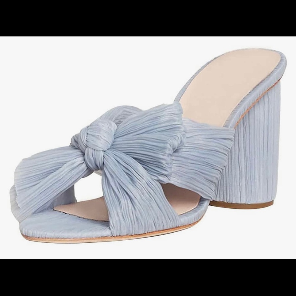 Baby blue crinkle bow LR dupe heels size 40 8.5 brand new